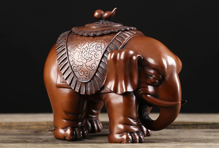 大象紫銅香爐，仿古熏香爐