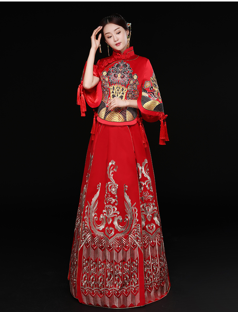 時(shí)尚家佳樂文學(xué)新娘禮服，結(jié)婚禮服中式禮服