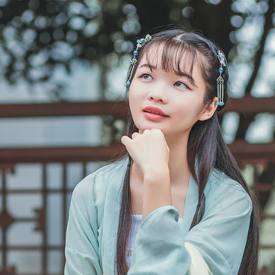 小清新漢服女子頭像，唯美古風(fēng)女子真人頭像