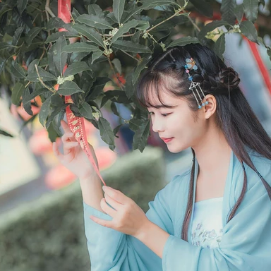 小清新漢服女子頭像，唯美古風(fēng)女子真人頭像