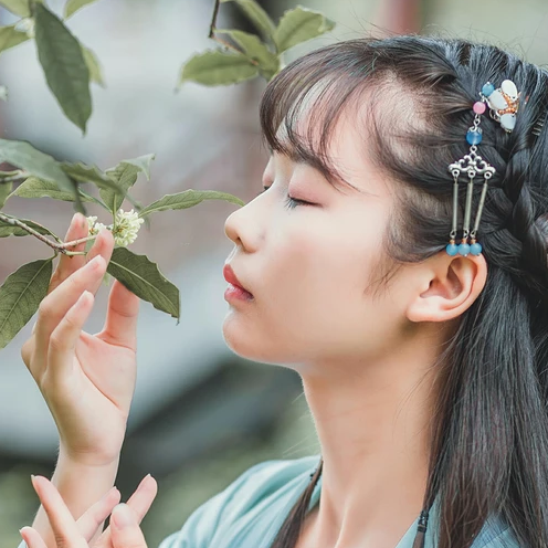 小清新漢服女子頭像，唯美古風(fēng)女子真人頭像