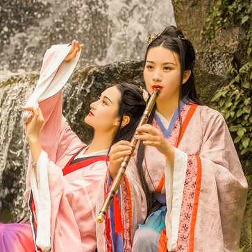 親密無間漢服古風頭像，唯美古風閨蜜頭像