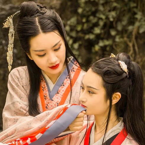 親密無間漢服古風頭像，唯美古風閨蜜頭像
