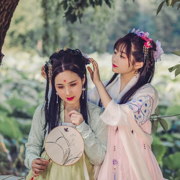 荷塘邊古風(fēng)頭像，唯美古風(fēng)閨蜜真人頭像