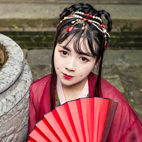 紅衣女子妖艷頭像，唯美古風(fēng)女子真人頭像