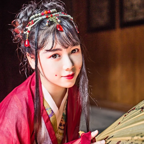 紅衣女子妖艷頭像，唯美古風(fēng)女子真人頭像