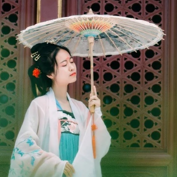 紅衣女子帶傘頭像，唯美古風(fēng)女子真人頭像