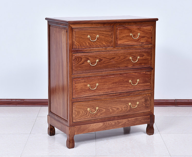 紅實(shí)木簡(jiǎn)約五斗柜，仿古儲(chǔ)物中式柜子