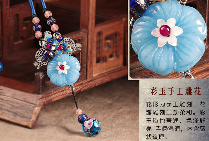 幽藍繁香家佳樂文學吊墜毛衣鏈復古項鏈