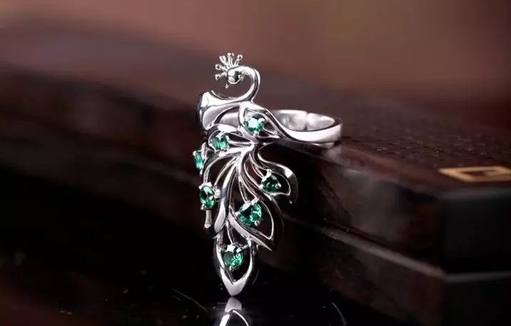 百鳥(niǎo)之王復(fù)古孔雀開(kāi)口戒指首飾