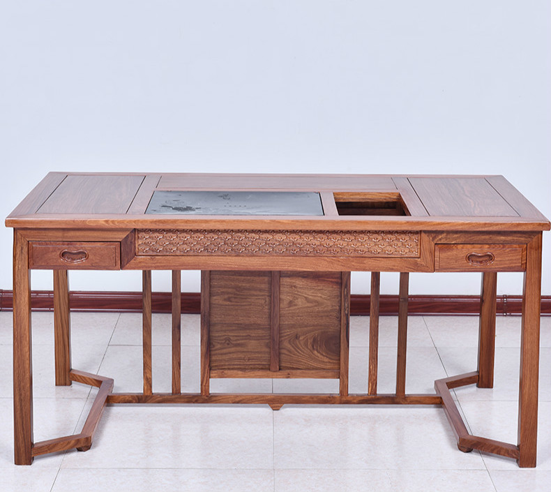 紅實(shí)木茶桌，新中式仿古茶桌