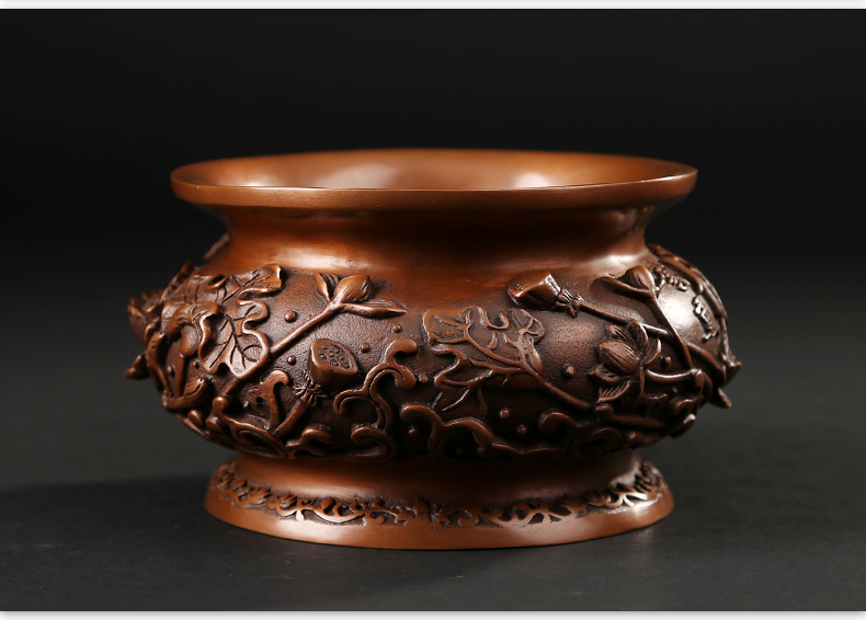 蓮花荷葉雕花香爐，仿古供佛熏香爐