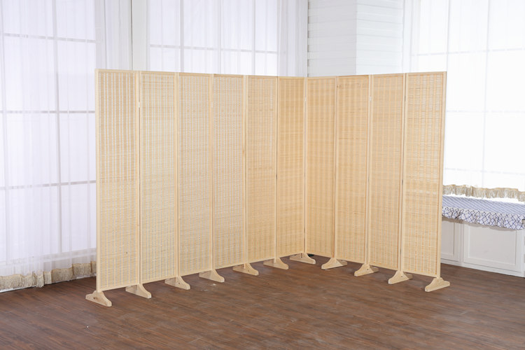 簡(jiǎn)易屏風(fēng)竹編隔斷，中式木質(zhì)屏風(fēng)