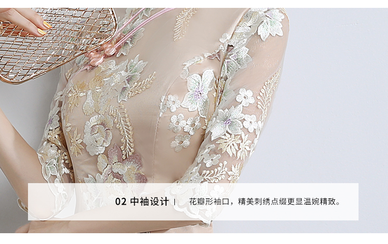 小清新蕾絲旗袍，改良時尚魚尾旗袍裙