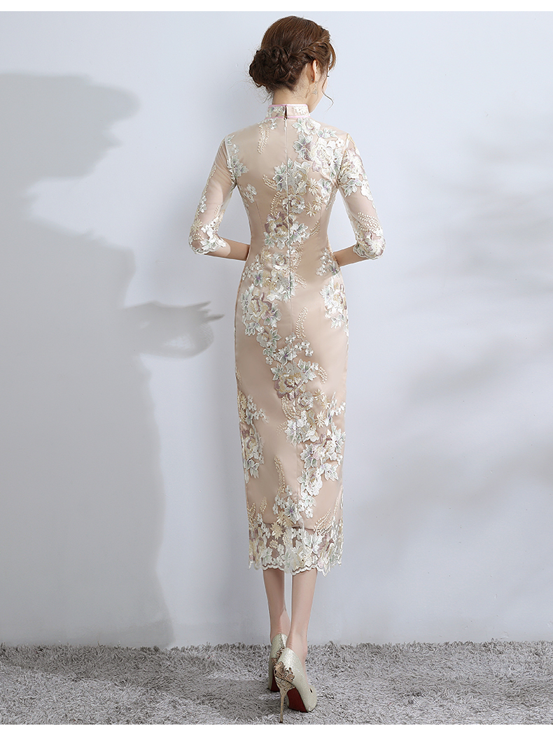 小清新蕾絲旗袍，改良時尚魚尾旗袍裙