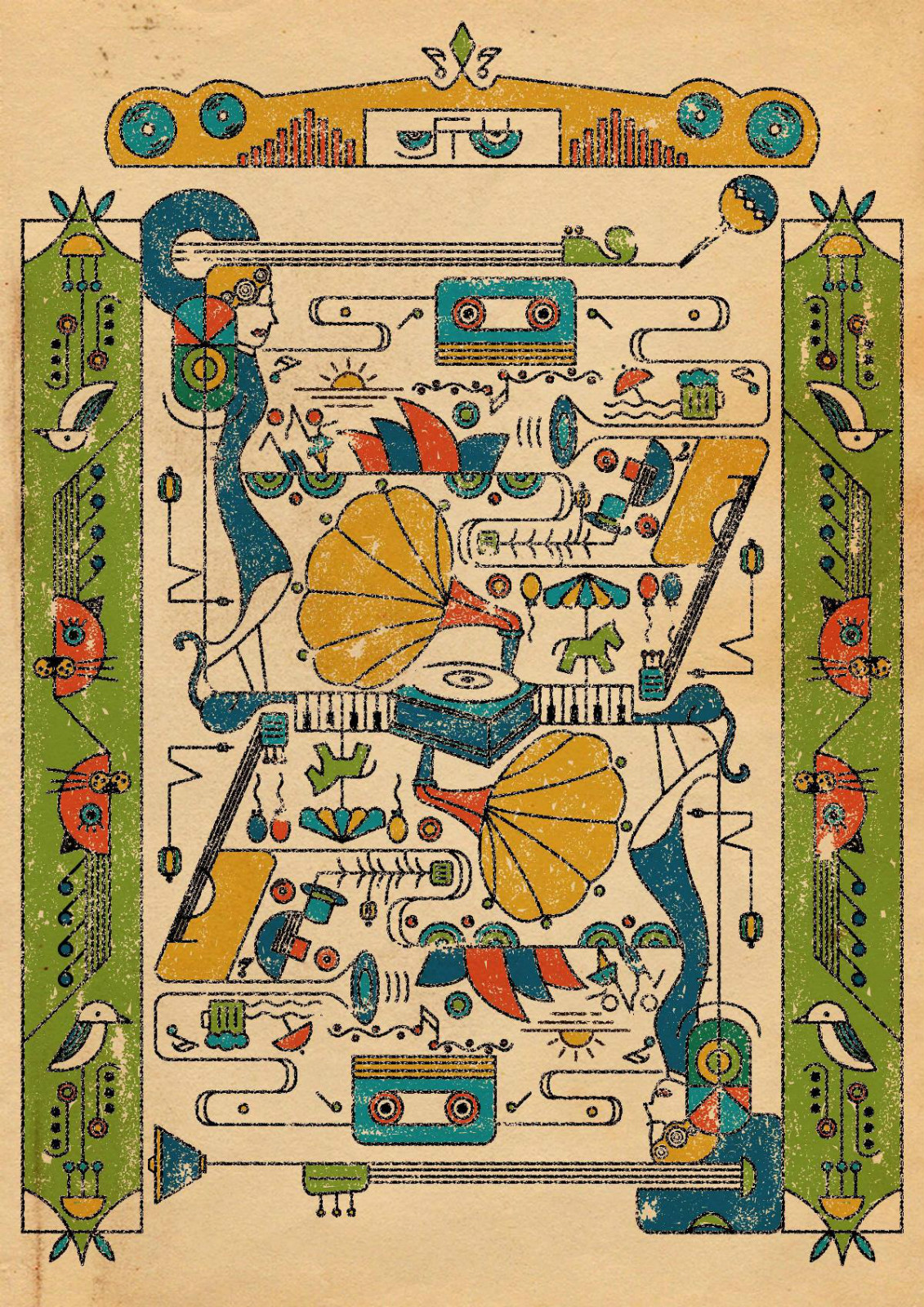 復(fù)古風(fēng)從前慢-商業(yè)插畫