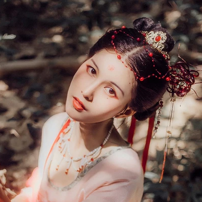 嬌艷彼岸花女子頭像，唯美古風(fēng)真人頭像