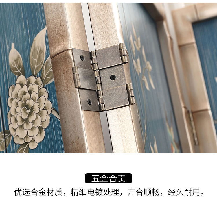 新古典四扇屏風(fēng)隔斷，精美手繪屏風(fēng)