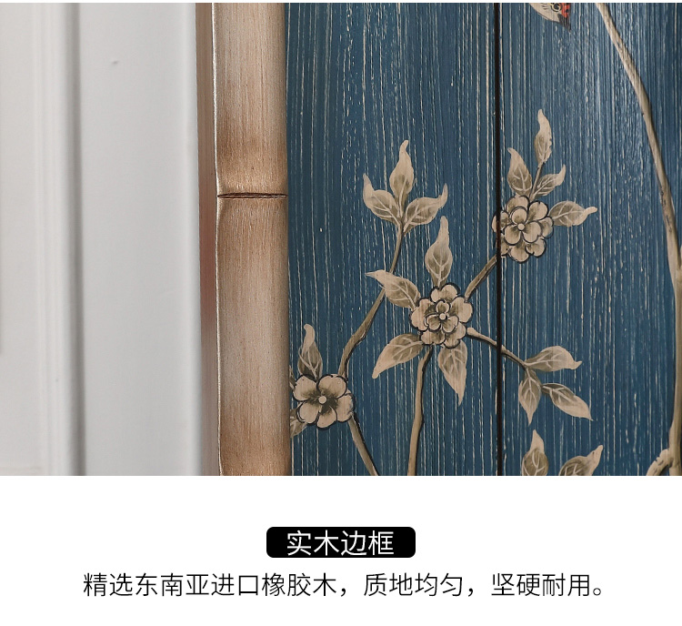 新古典四扇屏風(fēng)隔斷，精美手繪屏風(fēng)