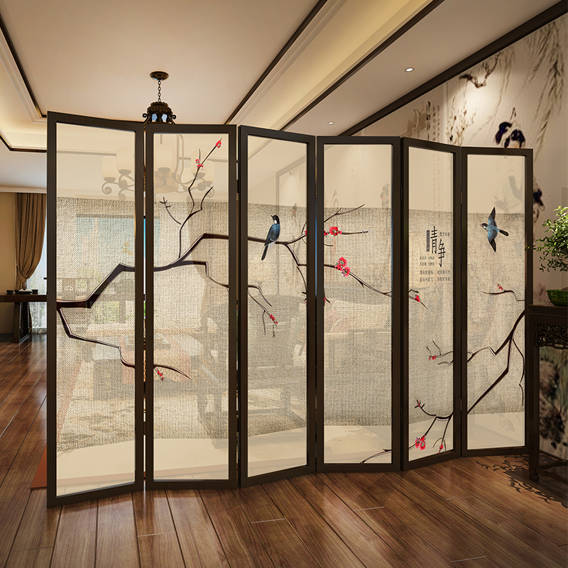 家佳樂文學(xué)實(shí)木中式屏風(fēng)隔斷