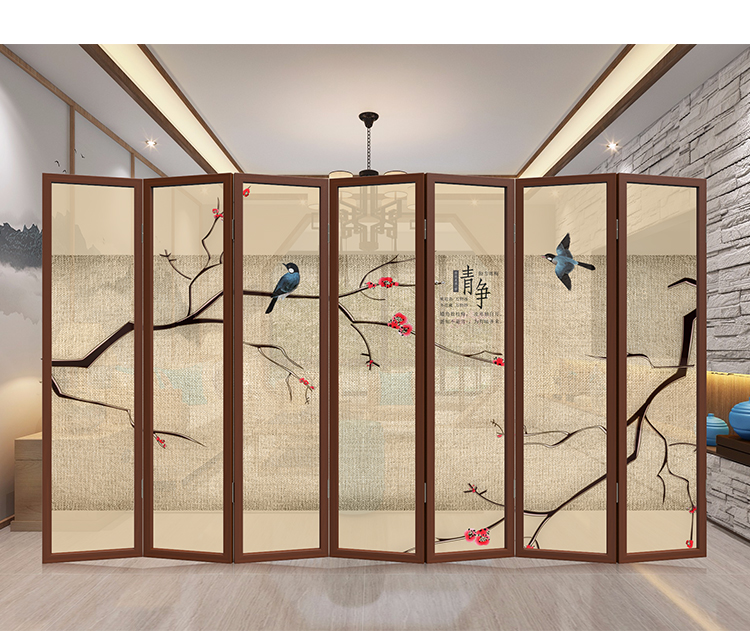家佳樂文學(xué)實(shí)木中式屏風(fēng)隔斷