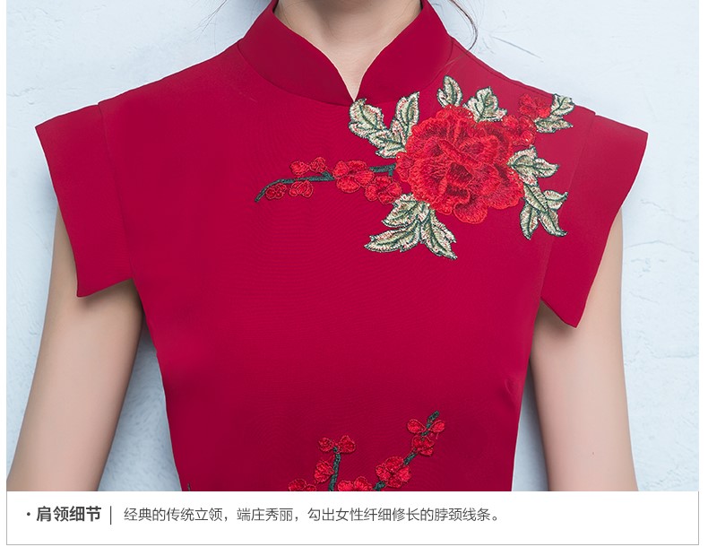 性感氣質(zhì)中式禮服，唯美魚(yú)尾開(kāi)叉晚禮服