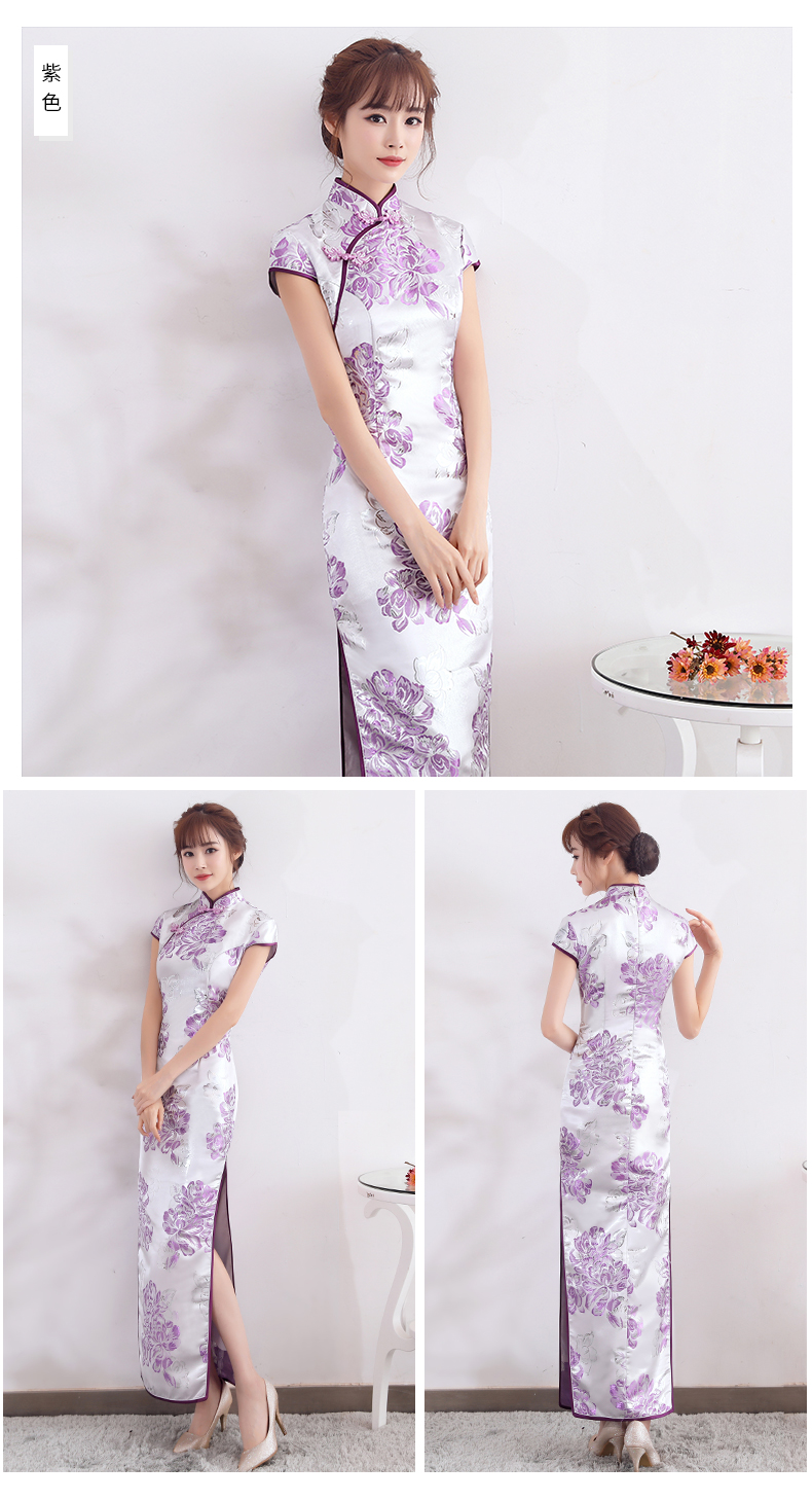 時(shí)尚優(yōu)雅少女旗袍，改良精致花紋旗袍裙