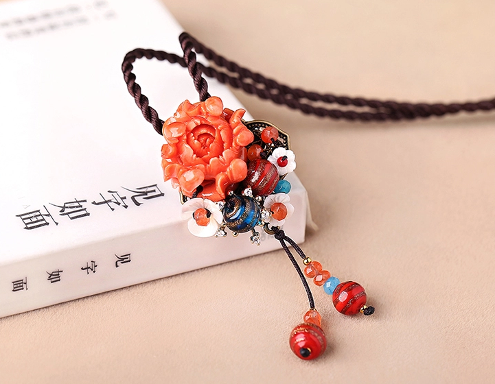 家佳樂文學(xué)立體花朵吊墜胸花，復(fù)古胸針項(xiàng)鏈飾品