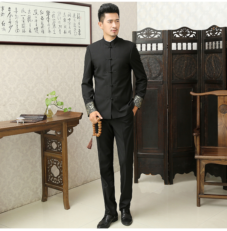 中華立領(lǐng)男士修身版中山裝