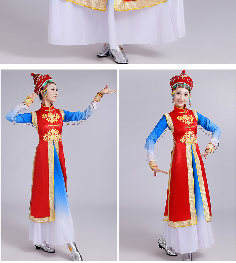 蒙古族服飾表演服裝，少數(shù)民族服裝圖片
