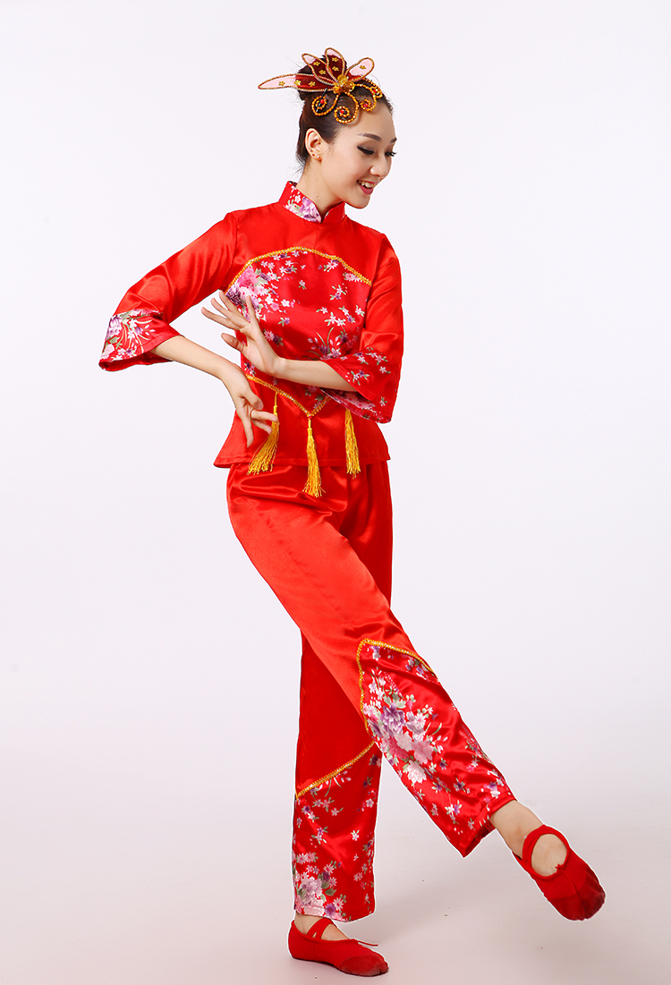 東北秧歌服裝民族腰鼓表演服，少數(shù)民族服裝