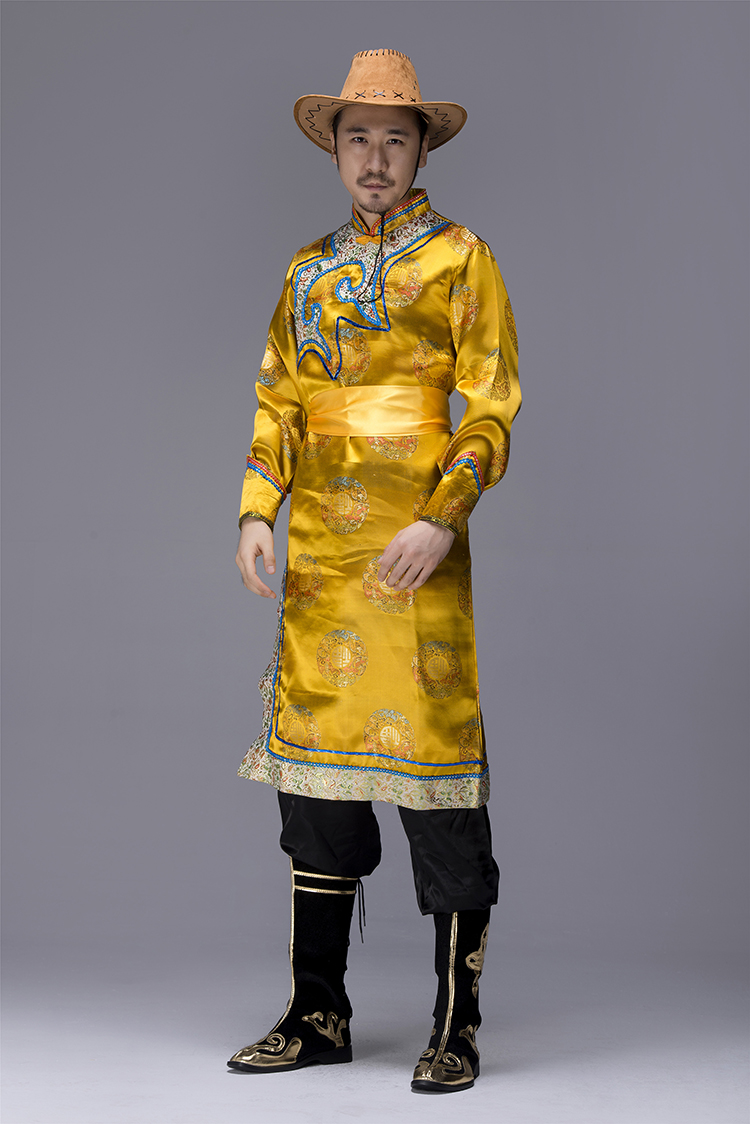民族風(fēng)味十足的蒙古族蒙古袍男裝，少數(shù)民族服