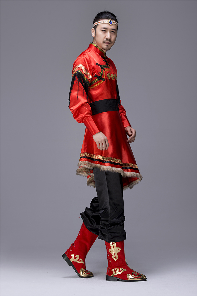 簡約大氣的蒙古袍男裝，少數(shù)民族服裝