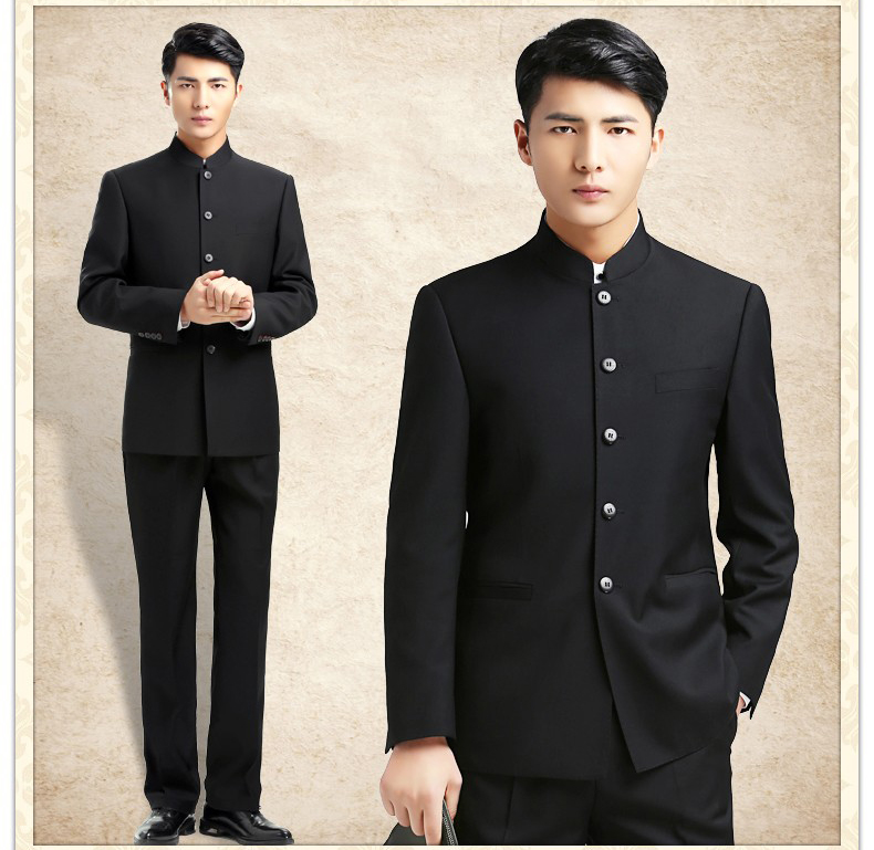 時尚家佳樂文學中華立領男青年修身中山裝