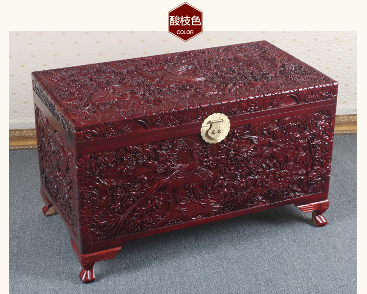 全香樟木箱子，實(shí)木中式仿古雕木箱子