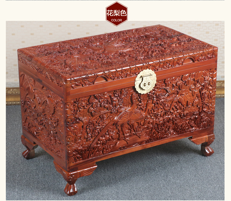 全香樟木箱子，實(shí)木中式仿古雕木箱子