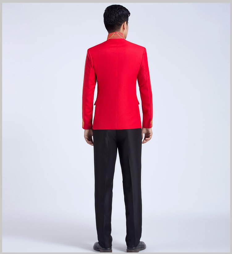 四季中式立領(lǐng)主持禮服，男士改良中山裝