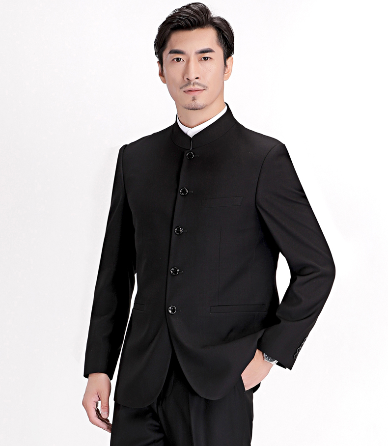 立領(lǐng)圓角家佳樂文學(xué)男士修身版中山裝