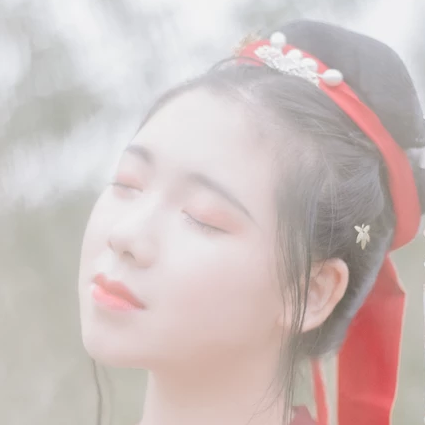 紅衣少女頭像，唯美古風女子真人頭像