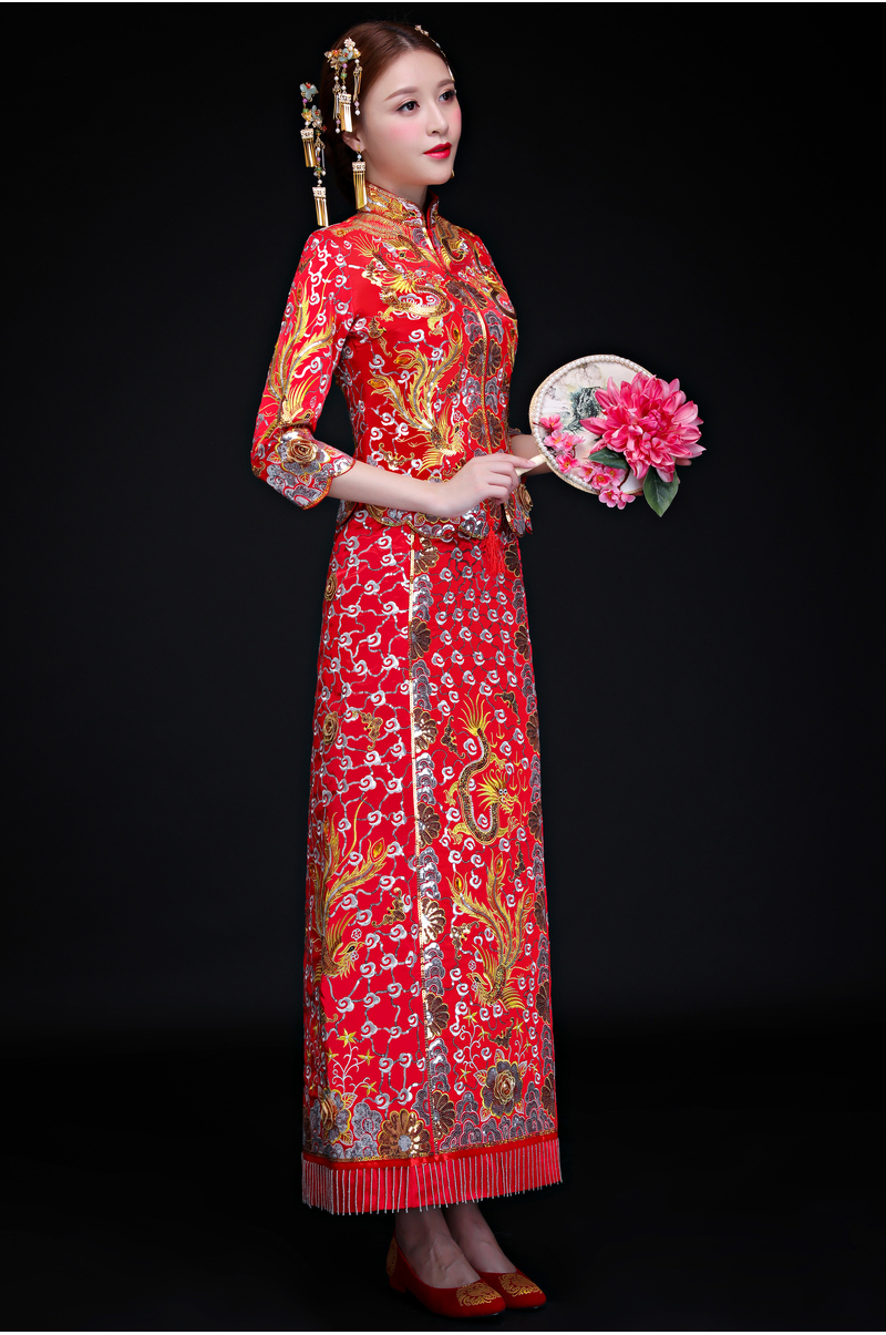 復古傳統(tǒng)中式禮服，時尚家佳樂文學新娘禮服