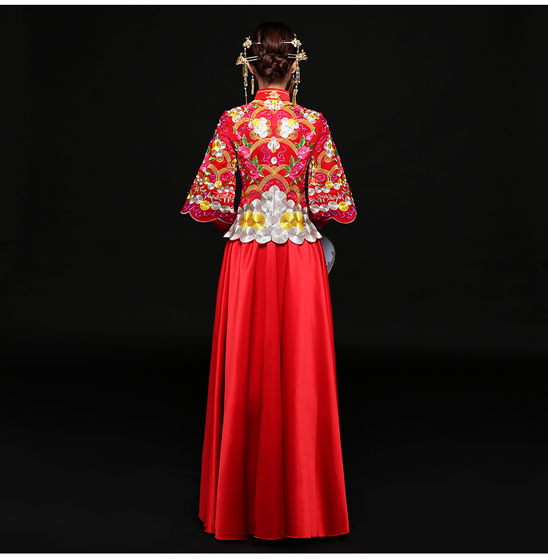 古典秀禾服中式禮服，時(shí)尚家佳樂文學(xué)新娘禮服