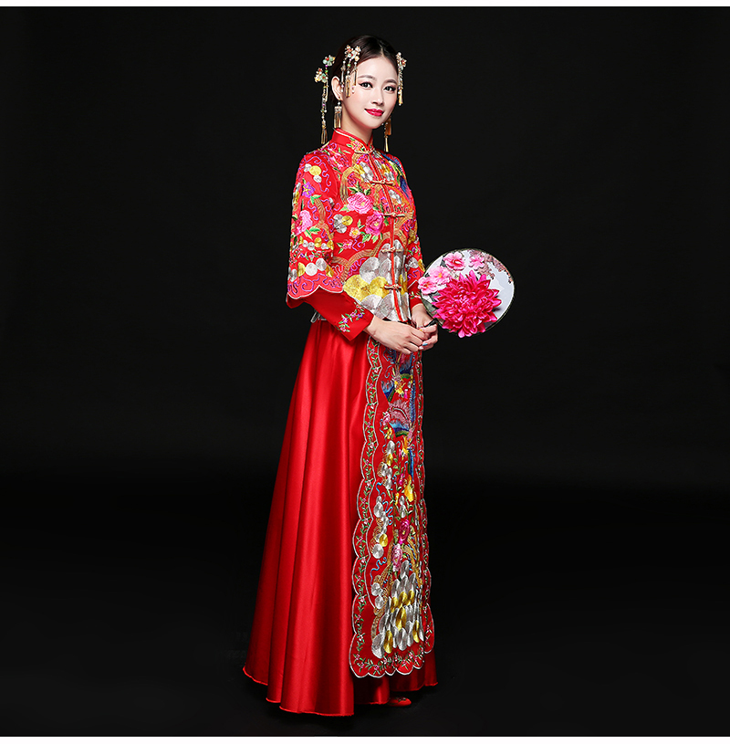 古典秀禾服中式禮服，時(shí)尚家佳樂文學(xué)新娘禮服