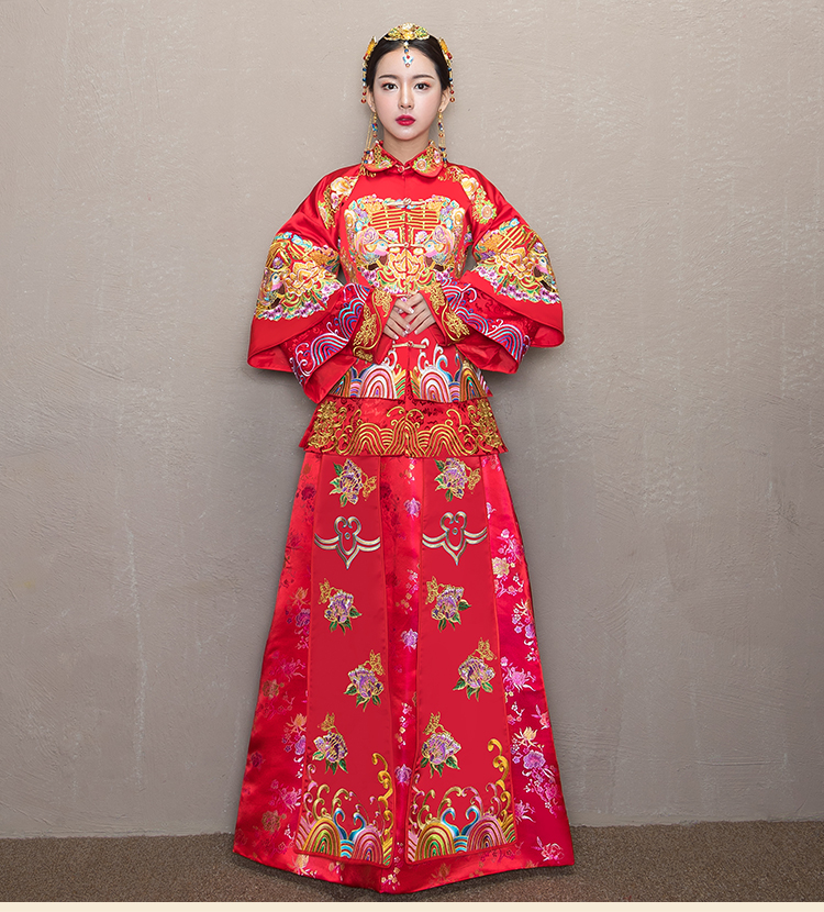 精致優(yōu)雅中式禮服，時尚家佳樂文學(xué)新娘禮服