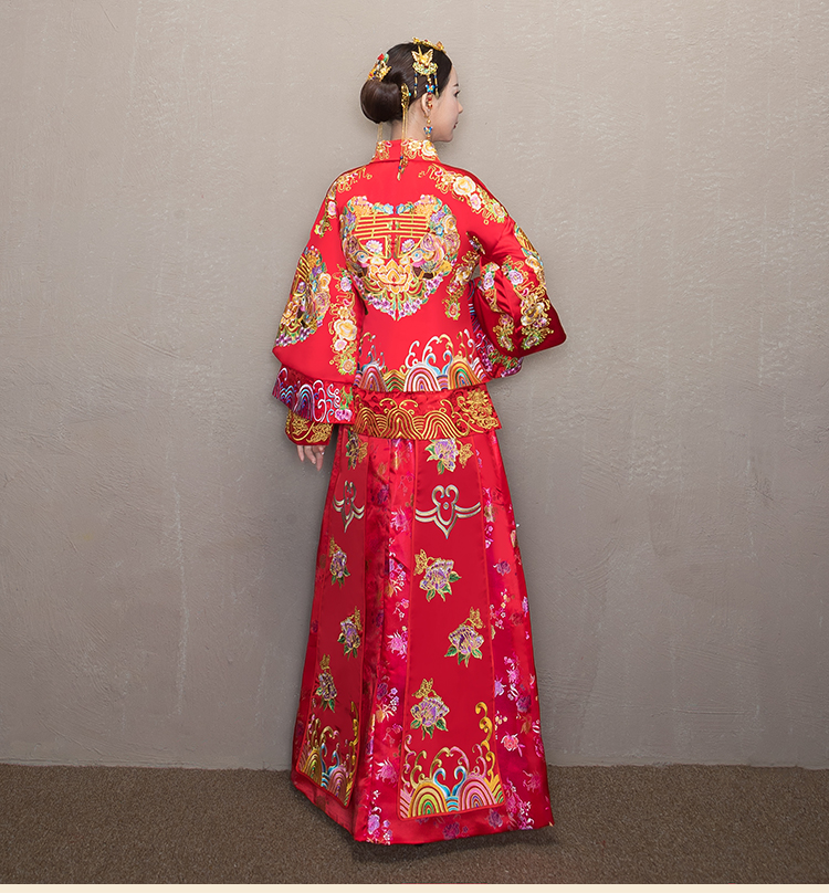 精致優(yōu)雅中式禮服，時尚家佳樂文學(xué)新娘禮服