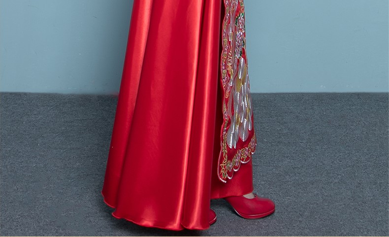 家佳樂文學高貴刺繡嫁衣，新娘結(jié)婚中式禮服