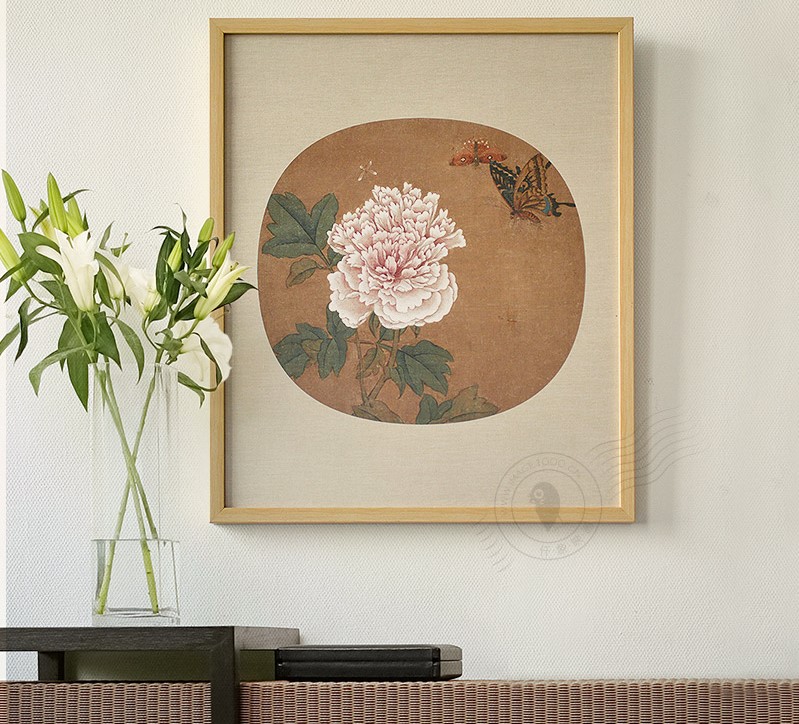 新中式花卉團(tuán)扇裝飾畫(huà)