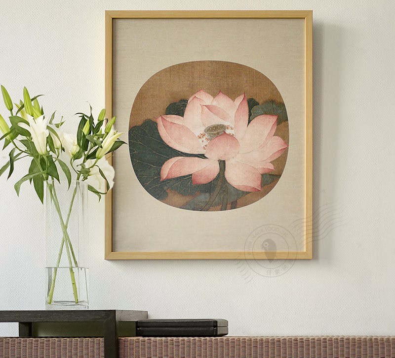 新中式花卉團(tuán)扇裝飾畫(huà)