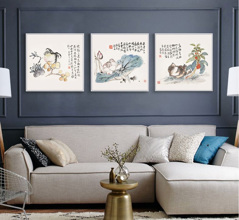 十款家佳樂文學(xué)裝飾畫，新中式中國(guó)水墨客廳掛畫