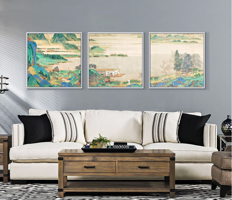 十款家佳樂文學(xué)裝飾畫，新中式中國(guó)水墨客廳掛畫