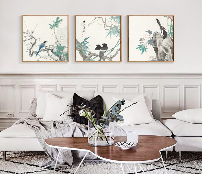 十款家佳樂(lè)文學(xué)裝飾畫，新中式中國(guó)水墨客廳掛畫